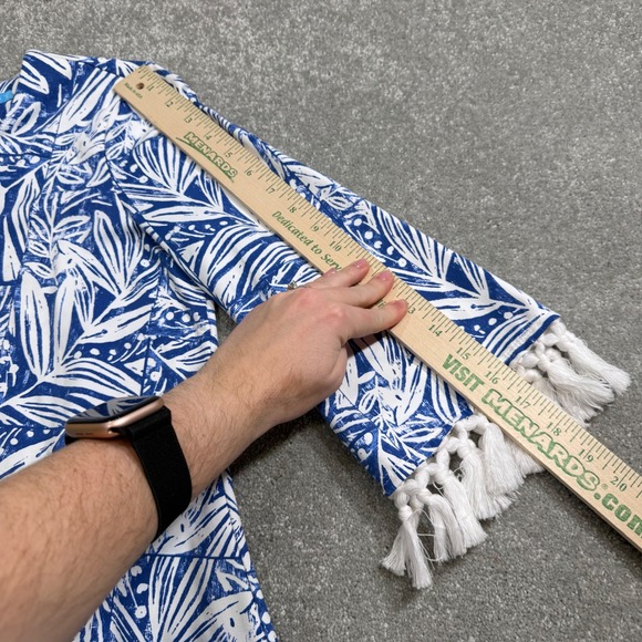 J McLaughlin Brenda Shift Dress Catalina Blue White Willow Bluff Tassel Small - Picture 14 of 15